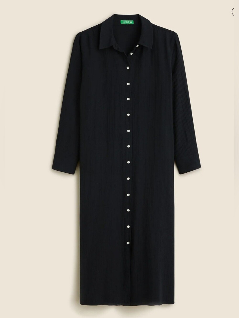J. Crew Black Long Beach  Shirt in Airy Gauze